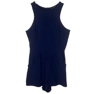 One Clothing Romper Sleeveless Tank Shorts Pockets Blue Womens S NWOT
